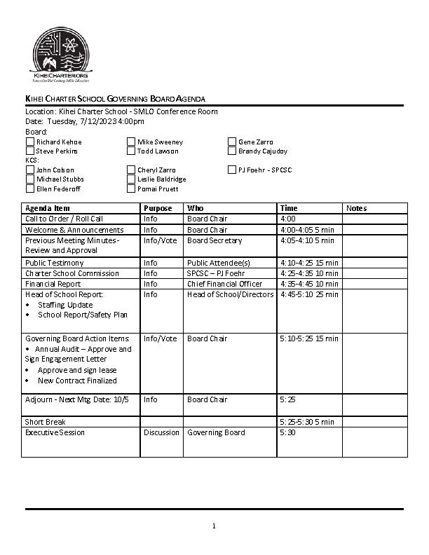 Agenda July 12, 2023
