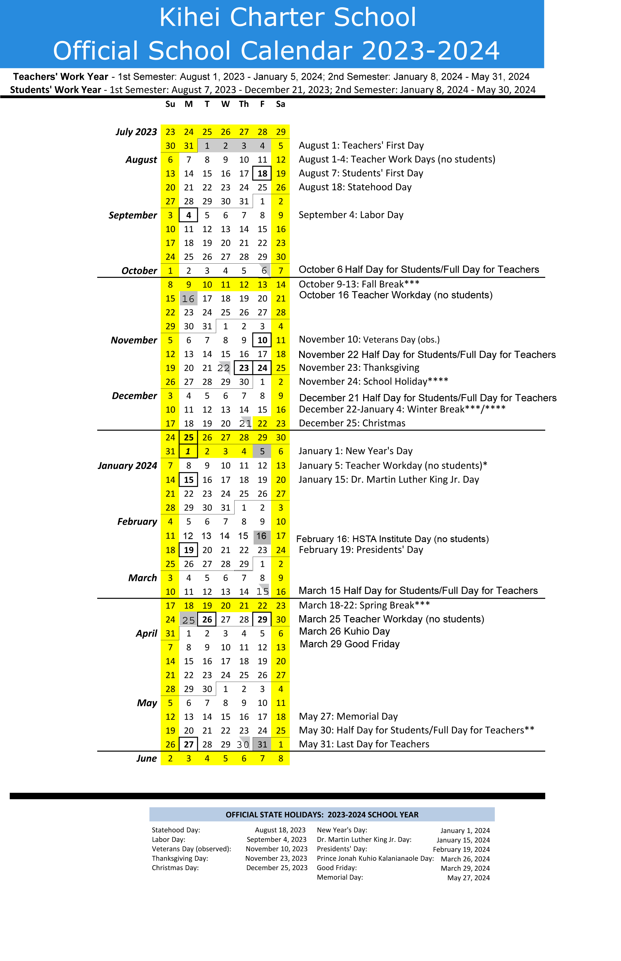 SY 2023-2024 Calendar